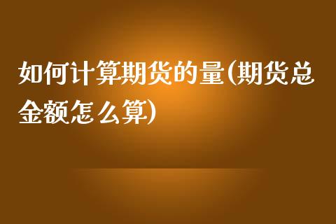 如何计算期货的量(期货总金额怎么算)_https://www.zztgc.com_黄金期货_第1张