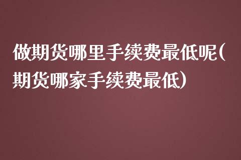做期货哪里手续费最低呢(期货哪家手续费最低)_https://www.zztgc.com_期货直播_第1张
