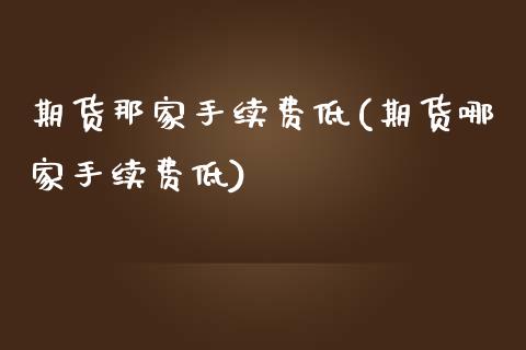 期货那家手续费低(期货哪家手续费低)_https://www.zztgc.com_黄金期货_第1张