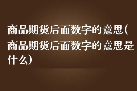 商品期货后面数字的意思(商品期货后面数字的意思是什么)_期货行情_第1张_珍投期货网 商品期货后面数字的意思(商品期货后面数字的意思是什么)_https://www.zztgc.com_期货行情_第1张