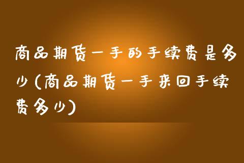 商品期货一手的手续费是多少(商品期货一手来回手续费多少)_https://www.zztgc.com_期货开户_第1张