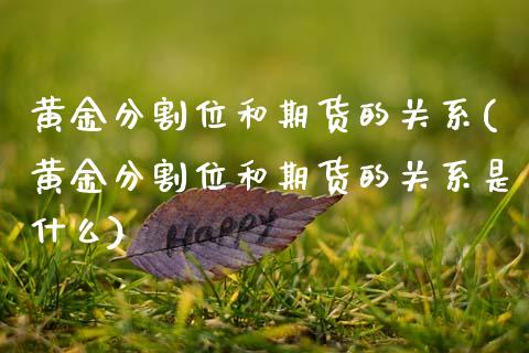 黄金分割位和期货的关系(黄金分割位和期货的关系是什么)_https://www.zztgc.com_期货入门_第1张