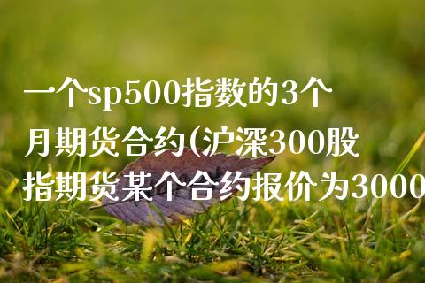 一个sp500指数的3个月期货合约(沪深300股指期货某个合约报价为3000点)_https://www.zztgc.com_期货行情_第1张