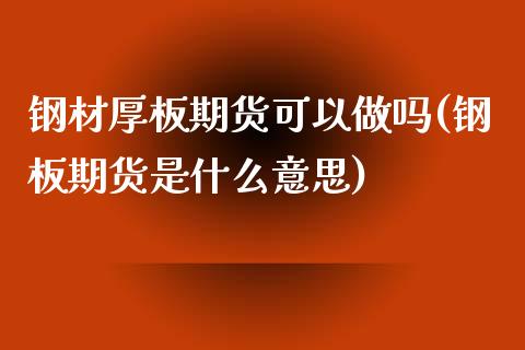 钢材厚板期货可以做吗(钢板期货是什么意思)_https://www.zztgc.com_黄金期货_第1张
