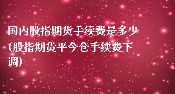 国内股指期货手续费是多少(股指期货平今仓手续费下调)_https://www.zztgc.com_期货入门_第1张