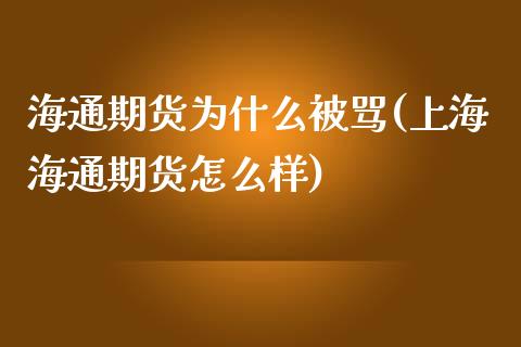 海通期货为什么被骂(上海海通期货怎么样)_https://www.zztgc.com_期货行情_第1张