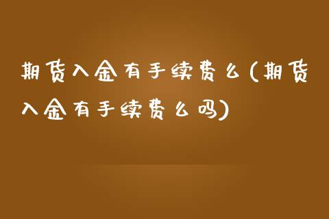 期货入金有手续费么(期货入金有手续费么吗)_https://www.zztgc.com_期货直播_第1张