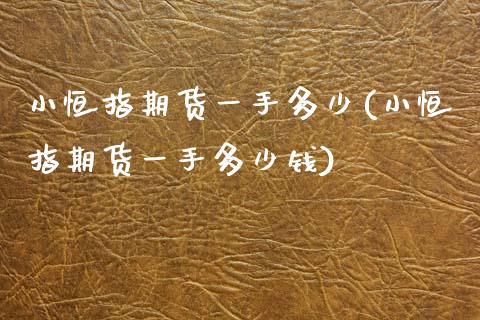 小恒指期货一手多少(小恒指期货一手多少钱)_https://www.zztgc.com_原油期货_第1张