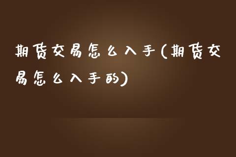 期货交易怎么入手(期货交易怎么入手的)_https://www.zztgc.com_原油期货_第1张