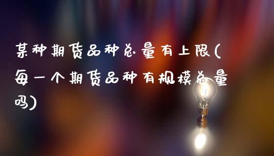 某种期货品种总量有上限(每一个期货品种有规模总量吗)_https://www.zztgc.com_期货行情_第1张