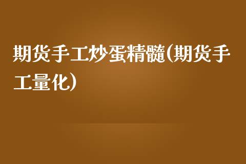 期货手工炒蛋精髓(期货手工量化)_https://www.zztgc.com_期货直播_第1张