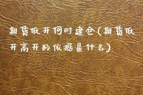 期货低开何时建仓(期货低开高开的依据是什么)_https://www.zztgc.com_黄金期货_第1张