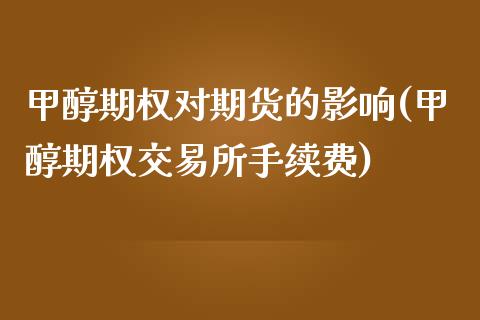 甲醇期权对期货的影响(甲醇期权交易所手续费)_https://www.zztgc.com_原油期货_第1张