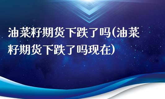 油菜籽期货下跌了吗(油菜籽期货下跌了吗现在)_https://www.zztgc.com_期货开户_第1张