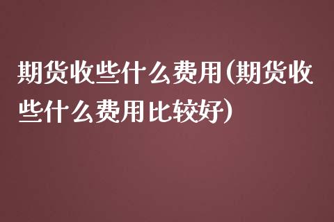 期货收些什么费用(期货收些什么费用比较好)_https://www.zztgc.com_黄金期货_第1张