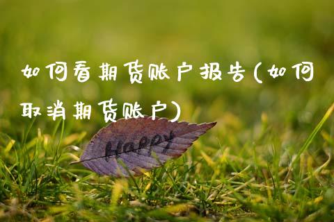 如何看期货账户报告(如何取消期货账户)_https://www.zztgc.com_黄金期货_第1张