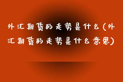 外汇期货的走势是什么(外汇期货的走势是什么意思)_https://www.zztgc.com_期货入门_第1张