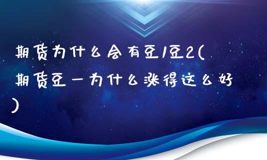 期货为什么会有豆1豆2(期货豆一为什么涨得这么好)_https://www.zztgc.com_原油期货_第1张