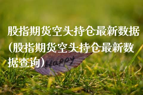 股指期货空头持仓最新数据(股指期货空头持仓最新数据查询)_https://www.zztgc.com_期货入门_第1张