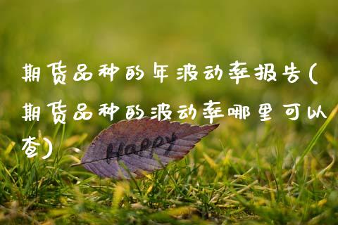 期货品种的年波动率报告(期货品种的波动率哪里可以查)_https://www.zztgc.com_期货入门_第1张