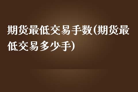 期货最低交易手数(期货最低交易多少手)_https://www.zztgc.com_期货直播_第1张