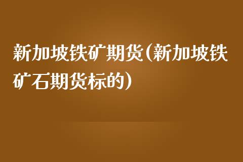 新加坡铁矿期货(新加坡铁矿石期货标的)_https://www.zztgc.com_原油期货_第1张