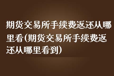 期货交易所手续费返还从哪里看(期货交易所手续费返还从哪里看到)_https://www.zztgc.com_原油期货_第1张