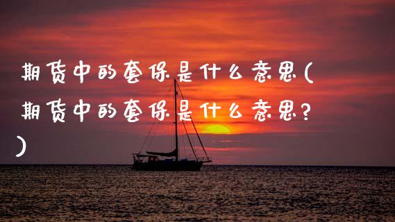 期货中的套保是什么意思(期货中的套保是什么意思?)_https://www.zztgc.com_期货行情_第1张