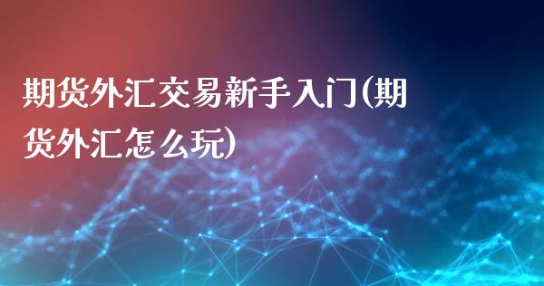 期货外汇交易新手入门(期货外汇怎么玩)_https://www.zztgc.com_期货行情_第1张