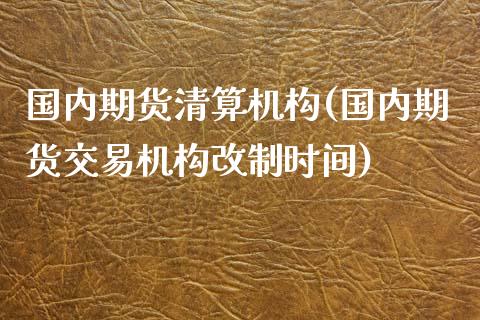 国内期货清算机构(国内期货交易机构改制时间)_https://www.zztgc.com_期货入门_第1张