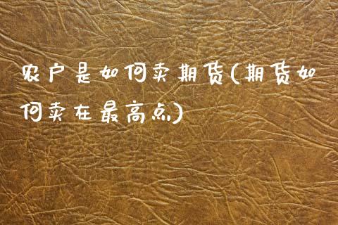 农户是如何卖期货(期货如何卖在最高点)_https://www.zztgc.com_原油期货_第1张