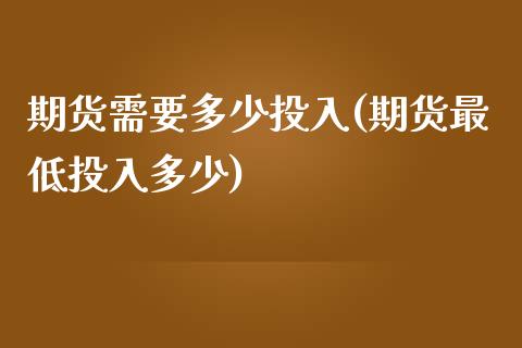期货需要多少投入(期货最低投入多少)_https://www.zztgc.com_期货行情_第1张