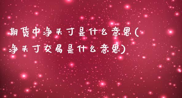 期货中净头寸是什么意思(净头寸交易是什么意思)_https://www.zztgc.com_期货行情_第1张