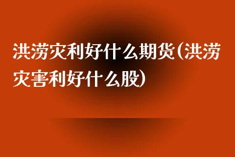 洪涝灾利好什么期货(洪涝灾害利好什么股)_https://www.zztgc.com_期货直播_第1张