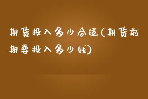 期货投入多少合适(期货前期要投入多少钱)_https://www.zztgc.com_期货入门_第1张