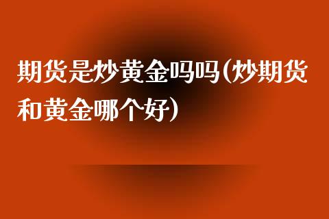 期货是炒黄金吗吗(炒期货和黄金哪个好)_https://www.zztgc.com_期货直播_第1张