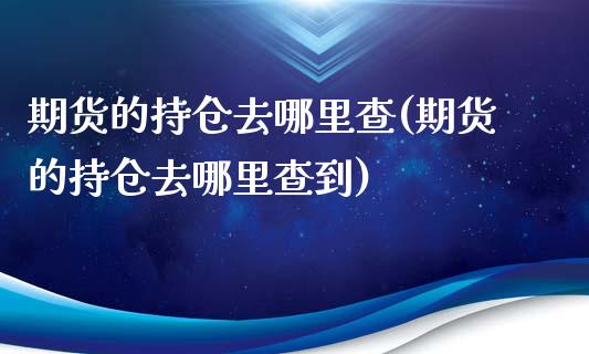 期货的持仓去哪里查(期货的持仓去哪里查到)_https://www.zztgc.com_期货开户_第1张