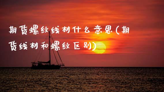 期货螺纹线材什么意思(期货线材和螺纹区别)_https://www.zztgc.com_期货直播_第1张