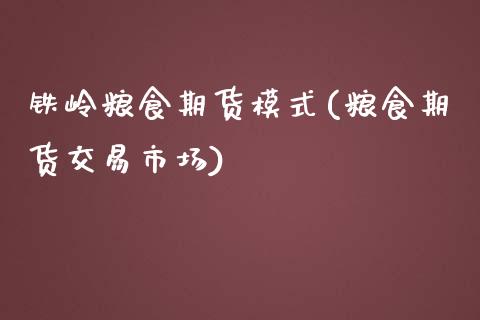 铁岭粮食期货模式(粮食期货交易市场)_https://www.zztgc.com_黄金期货_第1张