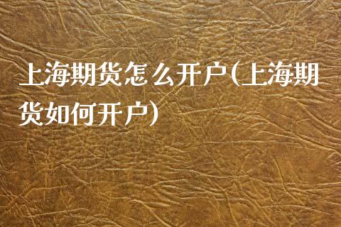 上海期货怎么开户(上海期货如何开户)_https://www.zztgc.com_期货直播_第1张