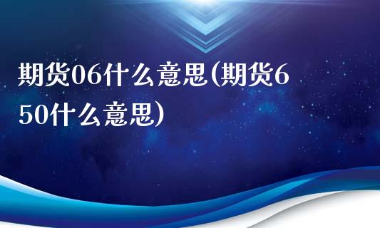 期货06什么意思(期货650什么意思)_https://www.zztgc.com_期货行情_第1张