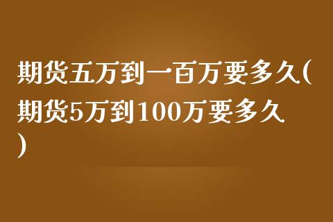 期货五万到一百万要多久(期货5万到100万要多久)_https://www.zztgc.com_期货入门_第1张