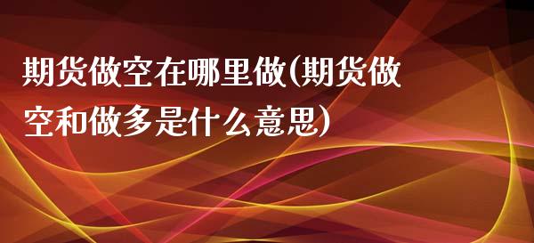 期货做空在哪里做(期货做空和做多是什么意思)_https://www.zztgc.com_期货直播_第1张