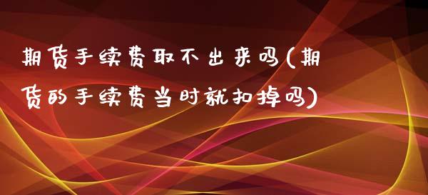 期货手续费取不出来吗(期货的手续费当时就扣掉吗)_https://www.zztgc.com_黄金期货_第1张