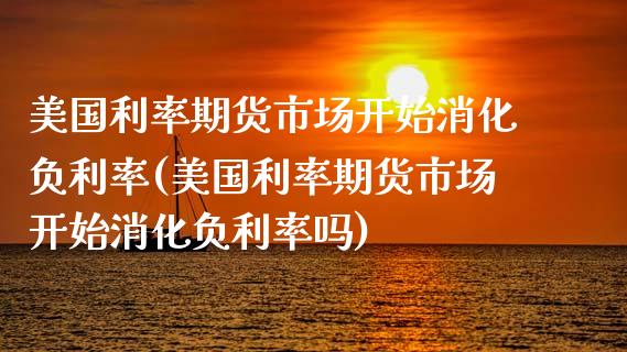 美国利率期货市场开始消化负利率(美国利率期货市场开始消化负利率吗)_https://www.zztgc.com_原油期货_第1张