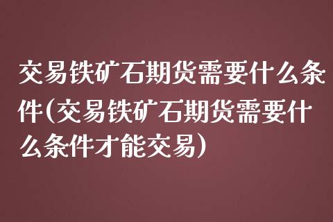 交易铁矿石期货需要什么条件(交易铁矿石期货需要什么条件才能交易)_https://www.zztgc.com_黄金期货_第1张
