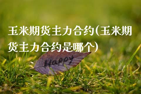 玉米期货主力合约(玉米期货主力合约是哪个)_https://www.zztgc.com_期货直播_第1张