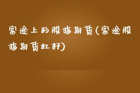 富途上的股指期货(富途股指期货杠杆)_https://www.zztgc.com_期货入门_第1张