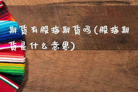 期货有股指期货吗(股指期货是什么意思)_https://www.zztgc.com_期货入门_第1张