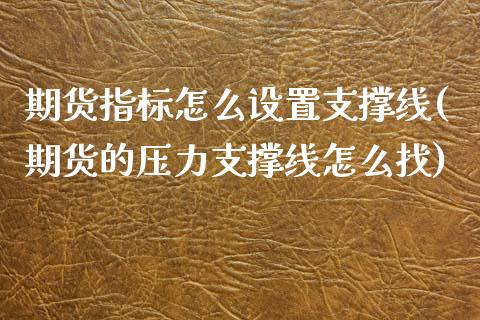 期货指标怎么设置支撑线(期货的压力支撑线怎么找)_https://www.zztgc.com_期货开户_第1张